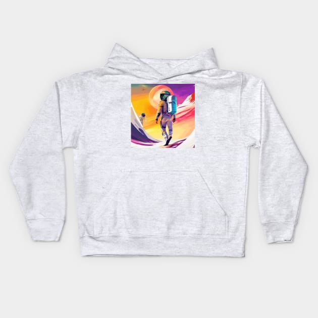 Ethereal Wonder - Discovering the Mysteries of the Galactic Expanse Kids Hoodie by Moulezitouna